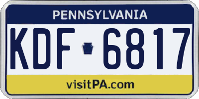 PA license plate KDF6817