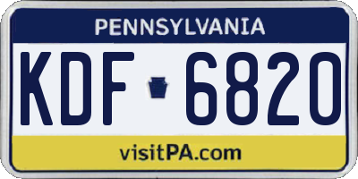 PA license plate KDF6820