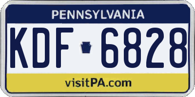 PA license plate KDF6828