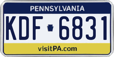 PA license plate KDF6831