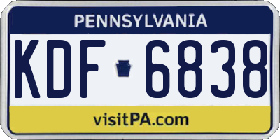 PA license plate KDF6838