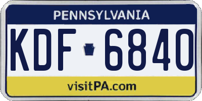 PA license plate KDF6840