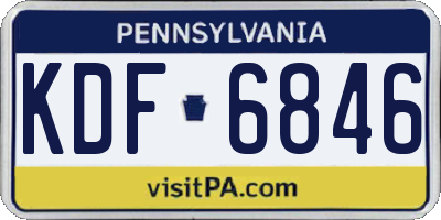 PA license plate KDF6846