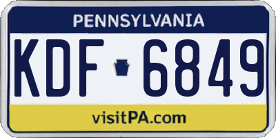 PA license plate KDF6849