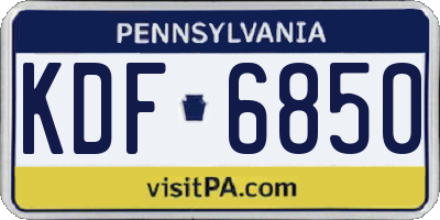 PA license plate KDF6850