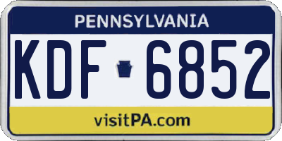 PA license plate KDF6852