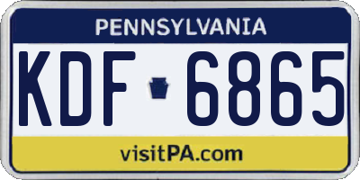 PA license plate KDF6865
