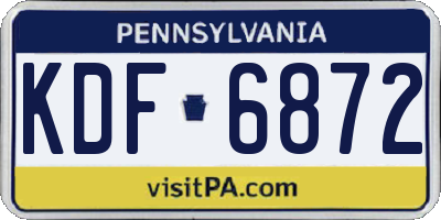 PA license plate KDF6872