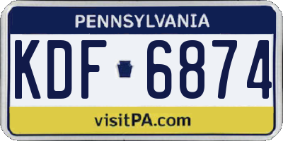 PA license plate KDF6874