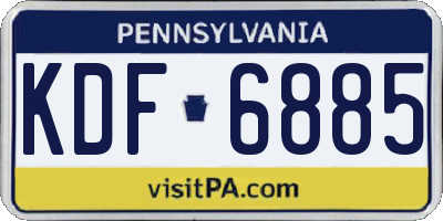 PA license plate KDF6885