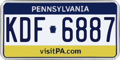 PA license plate KDF6887