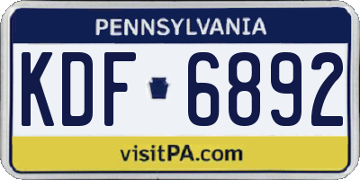 PA license plate KDF6892