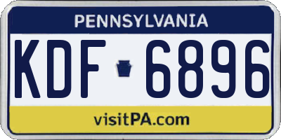 PA license plate KDF6896