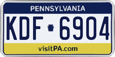 PA license plate KDF6904