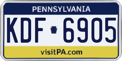 PA license plate KDF6905