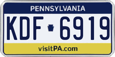 PA license plate KDF6919