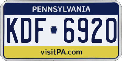 PA license plate KDF6920