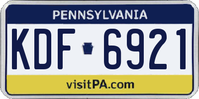 PA license plate KDF6921