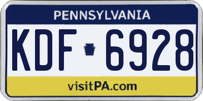 PA license plate KDF6928
