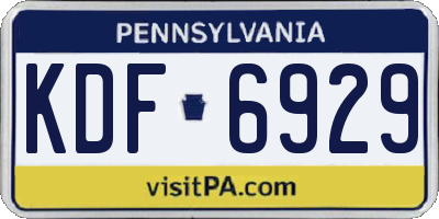 PA license plate KDF6929