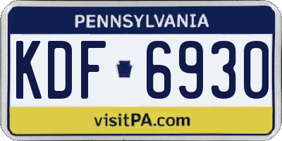 PA license plate KDF6930