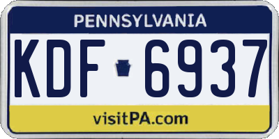 PA license plate KDF6937