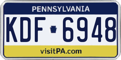 PA license plate KDF6948