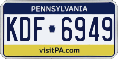 PA license plate KDF6949