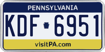 PA license plate KDF6951