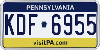 PA license plate KDF6955