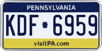 PA license plate KDF6959