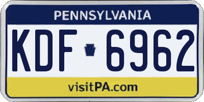 PA license plate KDF6962