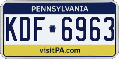 PA license plate KDF6963