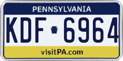 PA license plate KDF6964