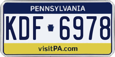 PA license plate KDF6978