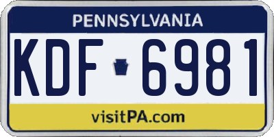 PA license plate KDF6981