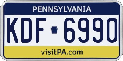 PA license plate KDF6990