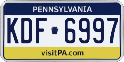 PA license plate KDF6997