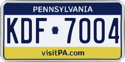 PA license plate KDF7004