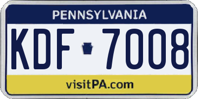 PA license plate KDF7008