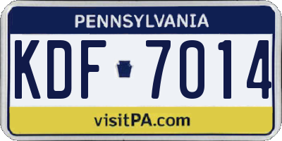 PA license plate KDF7014