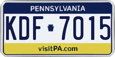 PA license plate KDF7015