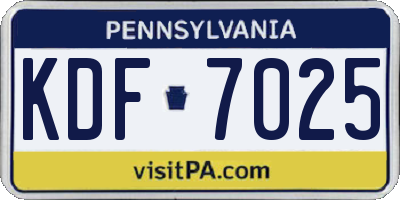 PA license plate KDF7025