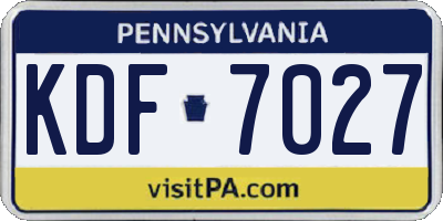 PA license plate KDF7027