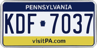 PA license plate KDF7037