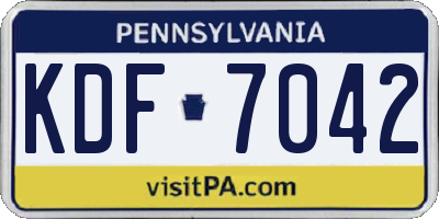 PA license plate KDF7042