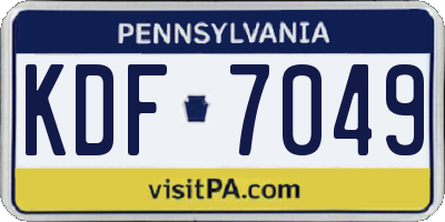 PA license plate KDF7049