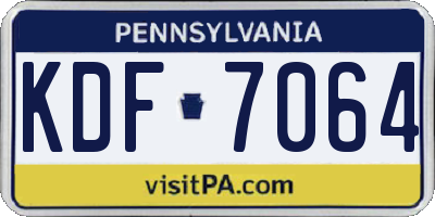 PA license plate KDF7064