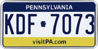 PA license plate KDF7073