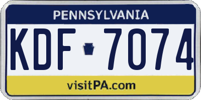 PA license plate KDF7074